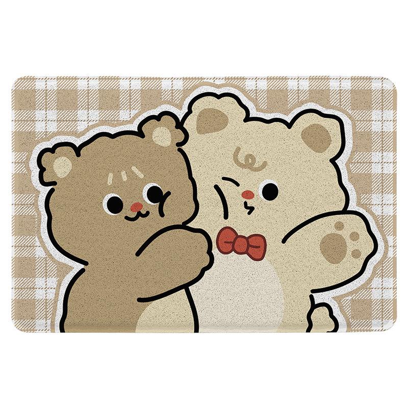 Cartoon Animal Floor Mat Entry Door Dirt-resistant Dust Removal Sand Scraping PVC Wire Ring Home Entrance Door Carpet