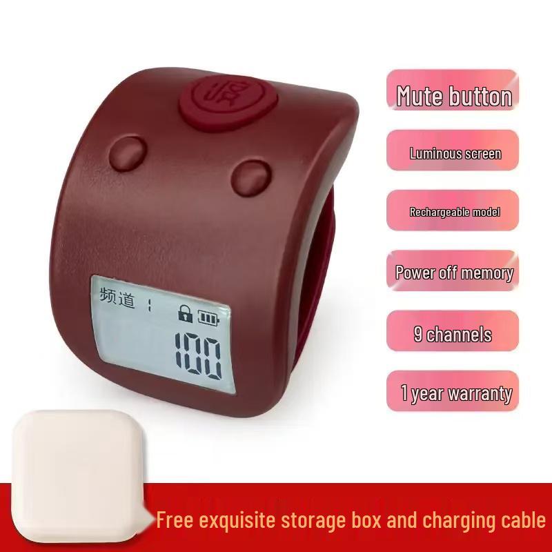 Девятиканальный светящийся электронный счетчик-кольцо на палец с цифровым дисплеем