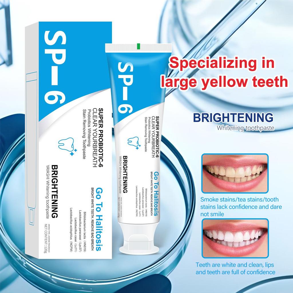 SP-6 Toothpaste, Sp-6 Probiotic Toothpaste, SP-6 Whitening Toothpaste, Fresh, Breath, Toothpaste, Toothpaste, Stain Removal, Complete Tooth Care 120g