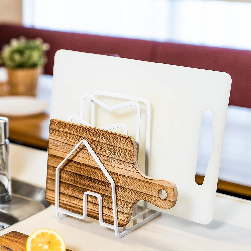 Astro Cutting Board x x Pot Lid Cutting Board Pot Lid Stand, White, Approx. W12.5 D14.5 H21.5cm, Stand, Rack, Holder, 711-45