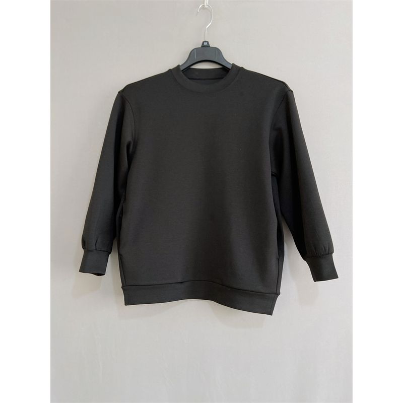 

Export USA Gua Plus Size Women s round Neck T-shirt Loose Air Cotton Sweatshirt Sweatshirt Black L(Plus size L)