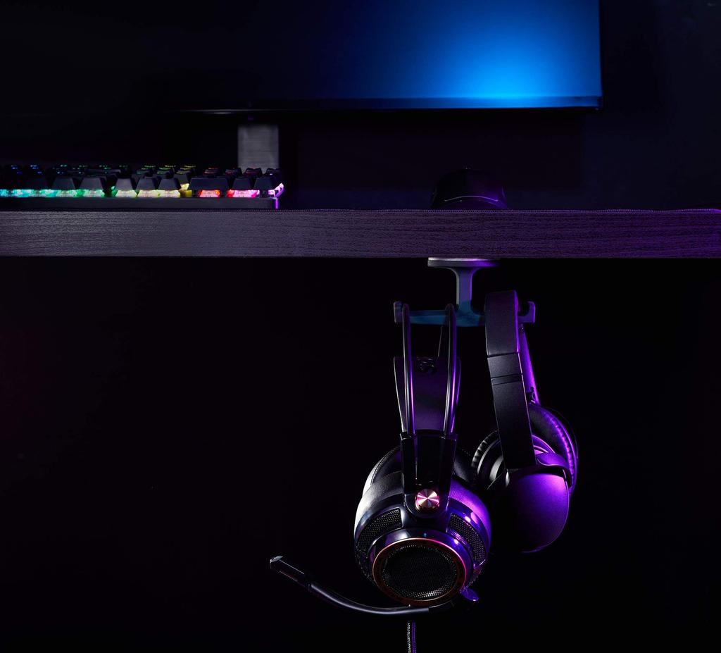 Glorious Headphone Wall Under Back of Adhesive Headphone Wired and Wireless Headphones Headset Headphone Stand Mount Holder Stand, Mount, Desk,