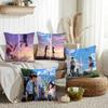Anime YYour NName Cushion Cover Silky Short Plush Invisible Zipper Dustproof Sofa Pillow Case for Home Decor