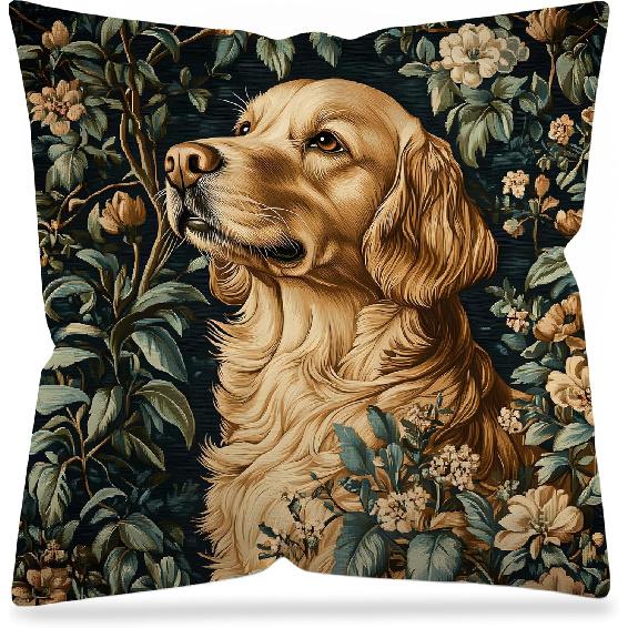 Vintage Floral Deer Pillow Covers, Cottagecore Room Home Decor, Art Nouveau Botanical Forest Deer Decorative Pillow Covers for Home Bedroom Living