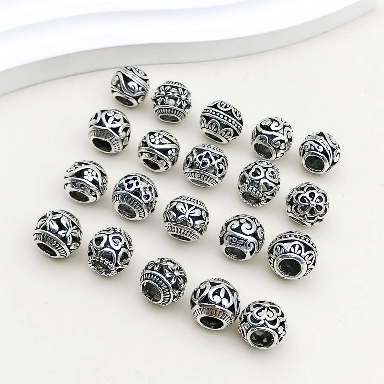 20 шт./Набор Античное Серебро Круглые бусины с большим отверстием Тибетское Серебро Разделительные бусины, Для DIY Браслета Ожерелья Аксессуары