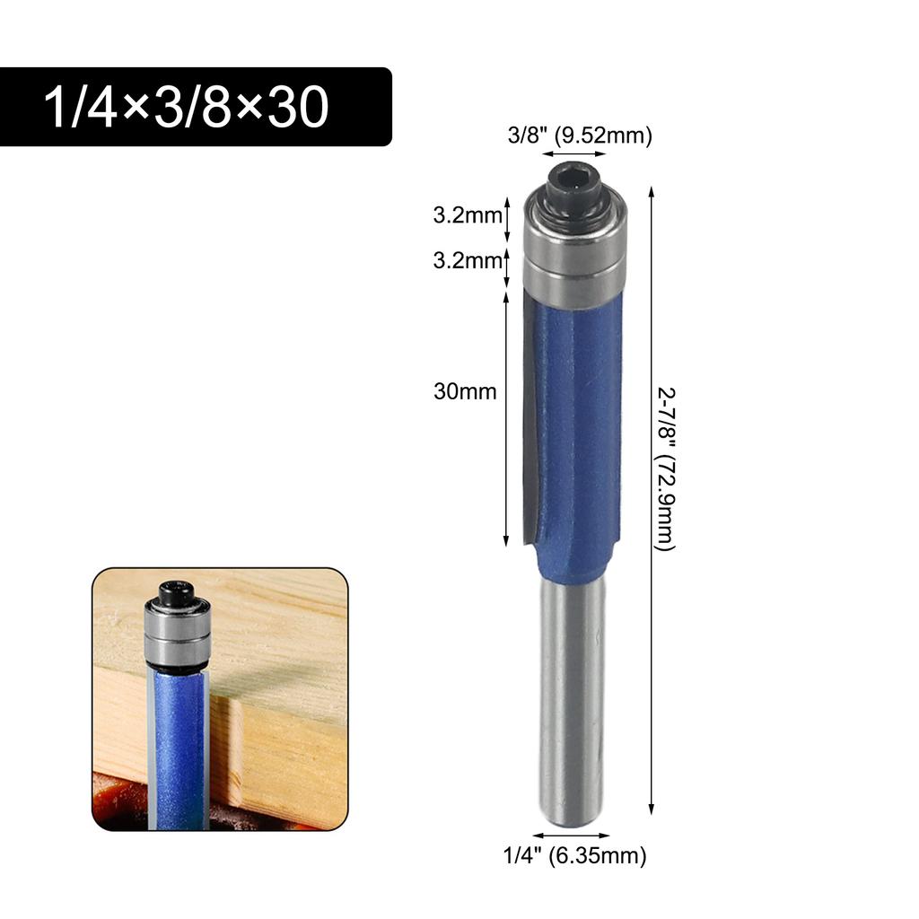 6 35mm Shank Router Bit Double Bearing Milling Cutter Anti Kickback Design High Hook Angles Industrial Quality