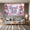 Shimmering Texture Birthday Party Banner Birthday Decoration Sweet 16 Banner for Special Occasion Festive Decoration