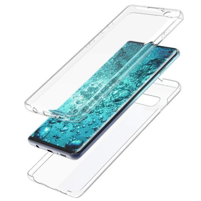 Coque Arrière Silicone - VCOMP - Samsung Galaxy S10 6.1" - Protection 360° - Transparent - Souple