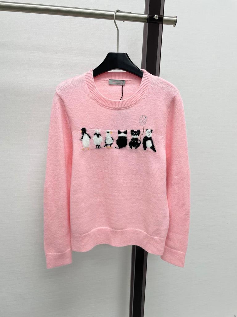 26 Years Early Autumn Cartoon Animal Jacquard Knit Sweater for Women