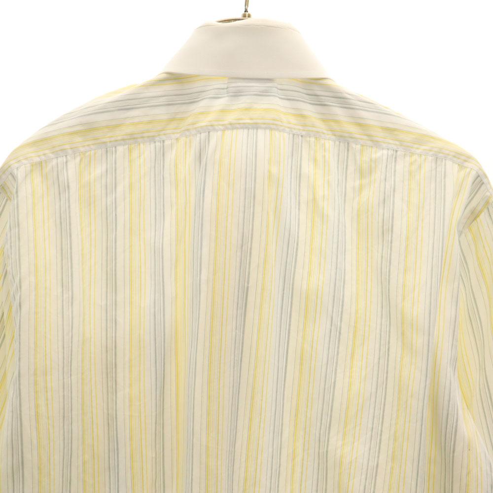 HERMES Made in France Old Striped Pattern Long sleeve shirt White etc. Men's Used