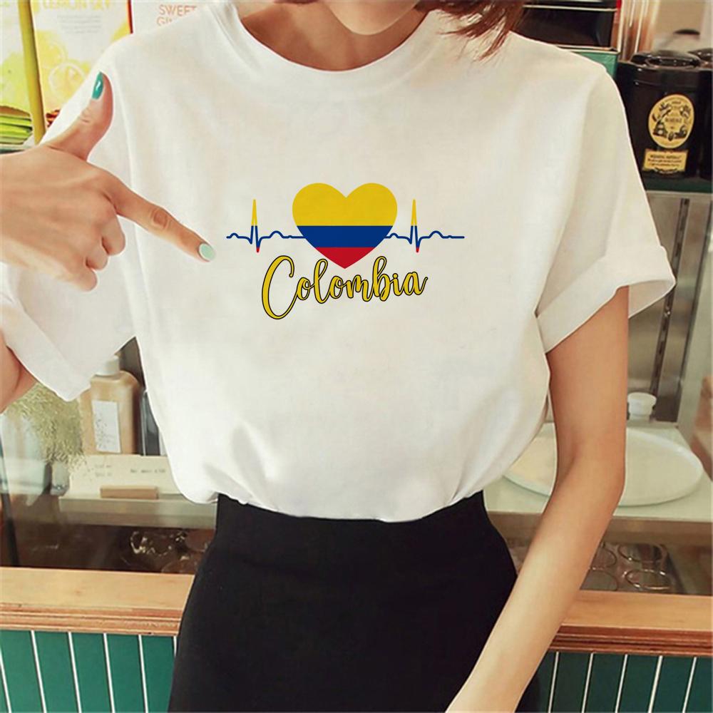 Colombia Tee Women Streetwear T-shirts Girl Anime Graphic Harajuku Clothing