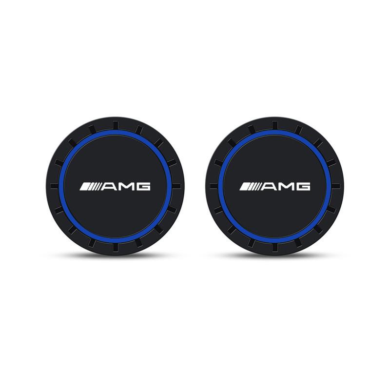 GZB4 2Pcs Silicone Car Water Cup Coaster Pad Anti-slip Cup Mat For Mercedes Benz AMG W203 W205 W206 W211 W212 W220 W201 W210 Sticker
