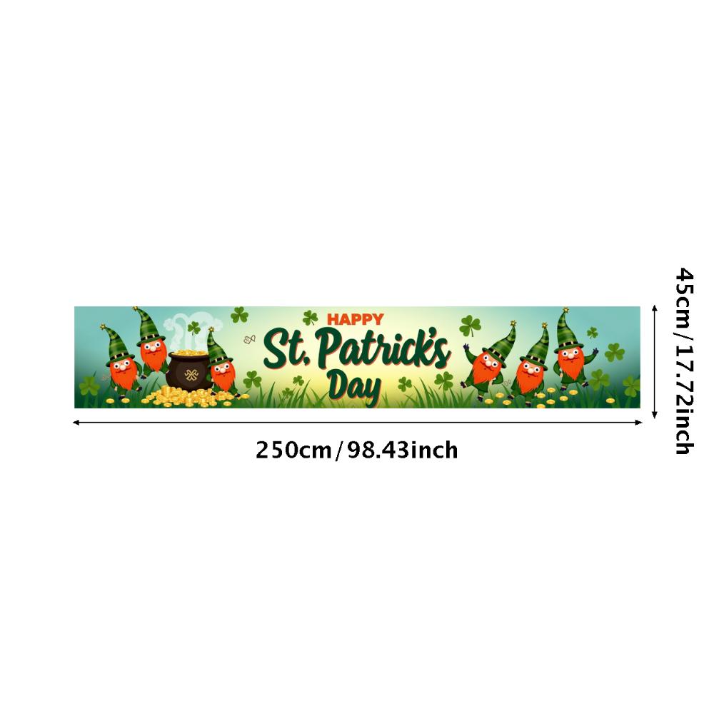 Lightweight Background Traditional Fabric Green Backdrop Happy Leprechaun for Home