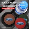 2Pcs Car Coaster Non-Slip Pad Water Cup Holder Mat For Ford STRACING Focus Mustang Fiesta Kuga MK7 MAX Mondeo Escape Accessories