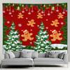 Christmas Tree Snowman Pattern Tapestry Bedroom Living Room Home Christmas Decoration