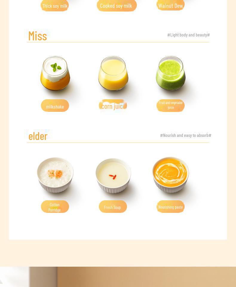 Midea MJ-PB40J1 Multifunktionale Sojamilch- & Babynahrungszubereitungsmaschine mit Heizfunktion und filterlosem Design