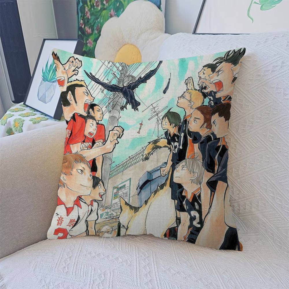 Haikyuus Anime Office Cushion Pillowcase Car Cushion Cover45X45CM Lumbar Pillowcase Sofa Pillowcover