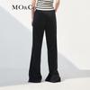 MO&Co. Elastic High Waist Contrast Trim Side Slit Casual Pants