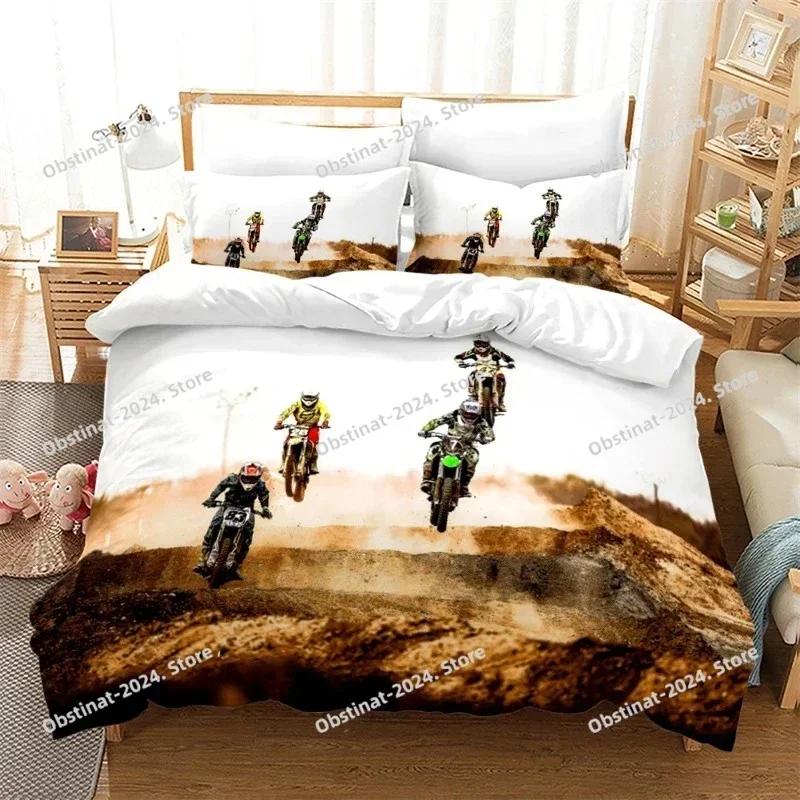 New Sand Motorcycle Extreme Sport 3d Printed Duvet Cover Sets with Pillowcase Twin Queen King Size Bedding Set for Home Textiles
