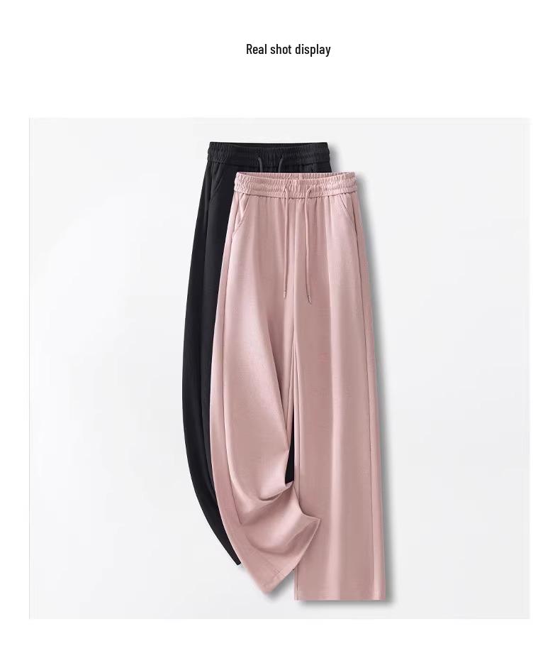 Women's High-Waisted Wide-Leg Pants - 2025 Spring/Autumn Collection: Slimming, Loose, Petite Fit, Straight-Leg Trousers