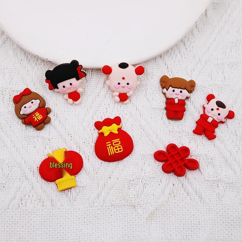 PVC Cartoon Fuwa New Year Lucky Bag Hair Clips - DIY Clothing Accessories
