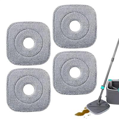 Mop Head 4 Pieces Microfiber Mop Pads Square Brush Scrub Pad for Wet and Dry Deep Clean Hardwood Floor Care Kitchen Bathroom