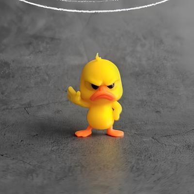 1 Stück Lustige Gelbe Ente Statue, Wütend Stoppen, Ablehnende Geste mit Niedlichem Wütendem Ausdruck – Ideal für Wohnkultur, Schreibtisch, Auto