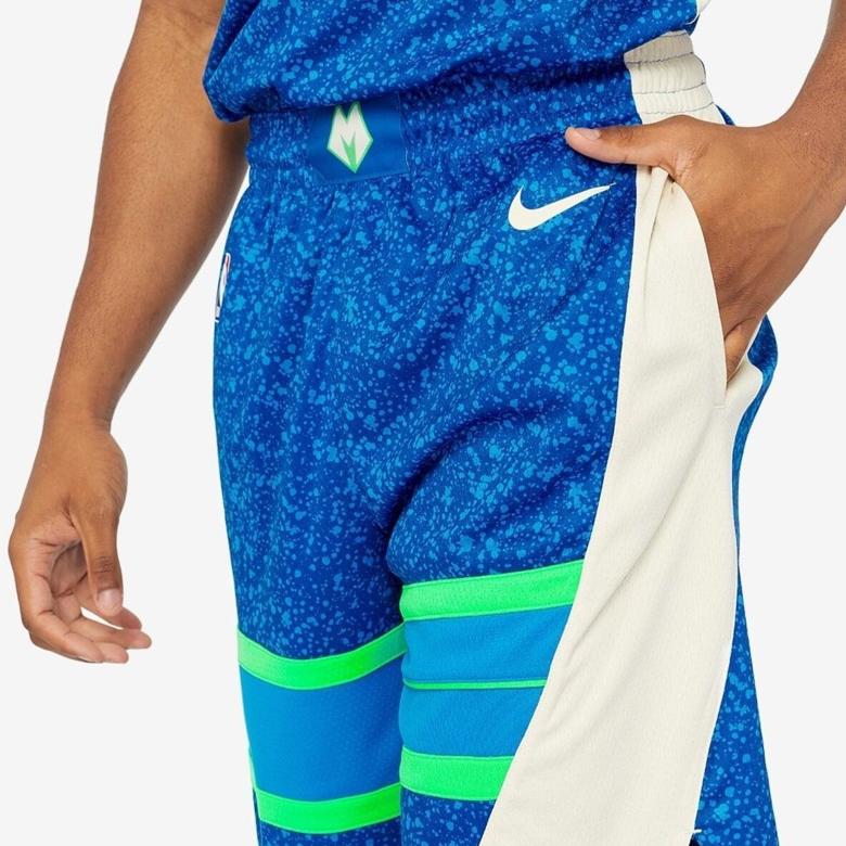 Nike NBA Milwaukee Bucks Swingman City Edition Dri-Fit Shorts Photo Blue/Flat Opal Men Streetwear DX8709-406