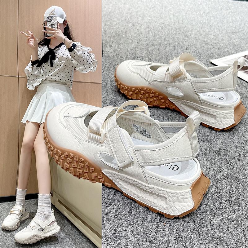 Fashion Women's Fashion Shallow Platform Sneakers Chunky Sports Sandals Ladies Casual Flats Shoes Outdoor  Jane Shoe Footwear Mujer