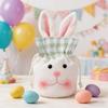 Easter Rabbit Candy Bag Large Cute Long Ears Bunny Plush Drawstring Gift Bag Easter Treat Bags Spring Decor For Kids Boys Girls