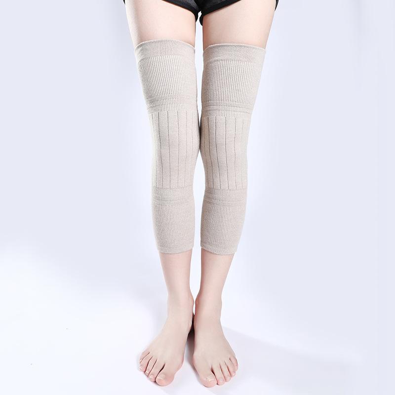 2PCS Winter Warm Wool Cashmere Leg Warmers Sleeves Thick Fleece Lined Knee Pads Brace Support Guard Protector Long Thermal Wraps
