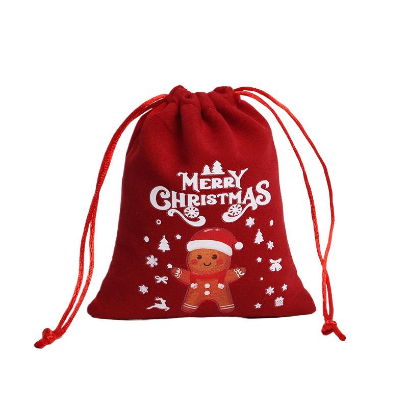 2PC Velvet Bags Small Candy Gift Bag Drawstring Pouch Christmas Party Favor Boutique Jewelry Packaging Bags 2025 New Year