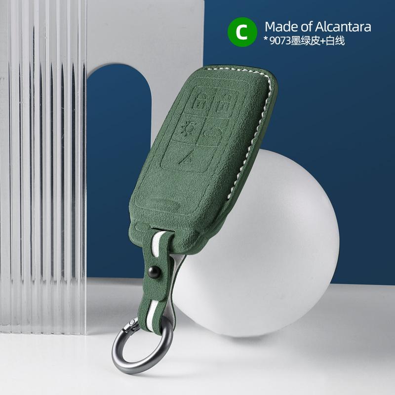 Suede Key Case for Volvo XC60, S60, XC40, XC90, S90, and V90 - Premium Key Cover and Protector Keybag Keychain
