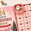Hair Clips for Holiday Outfits 24-Day Christmas Clip Advent Calendar, Girls Countdown Box with Gift Daughter 24 Cute Hairpins, Party Gift, DIY