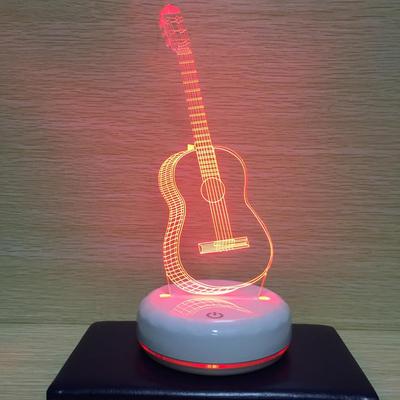 Creative Luminous Electric Guitar LED Table Lamp - 3D USB Night Light for Bedroom, Valentine's or Birthday Gift