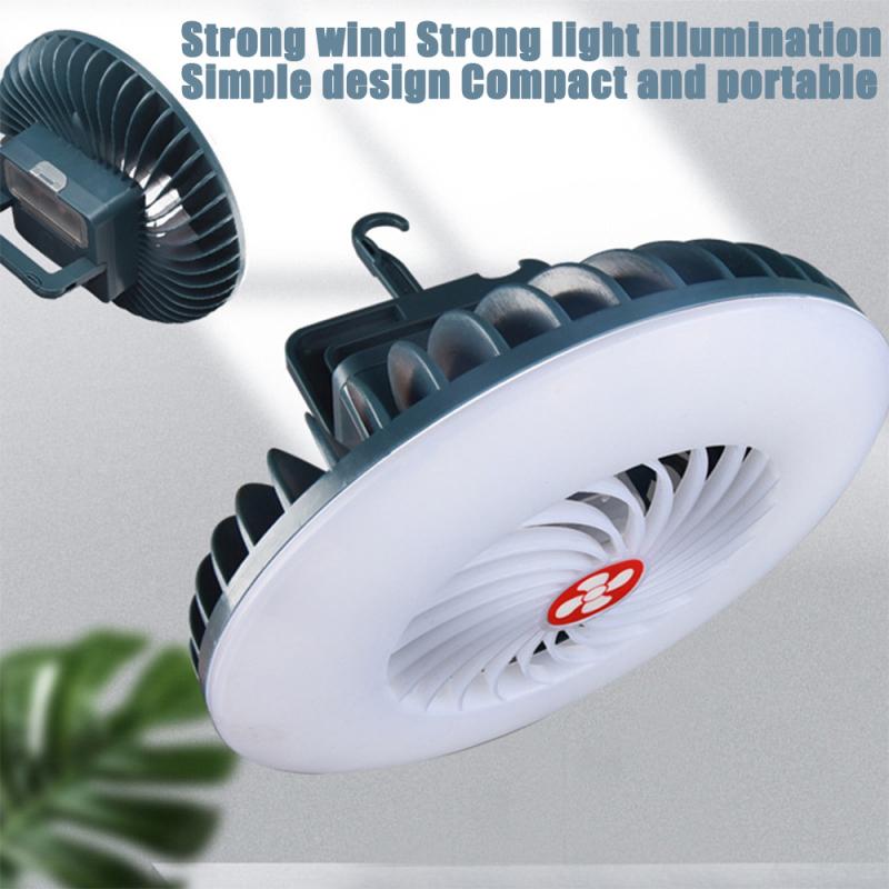 Multi-functional Tent Fan Rechargeable Camping Lamp Portable Usb Charging Fan Light Outdoor