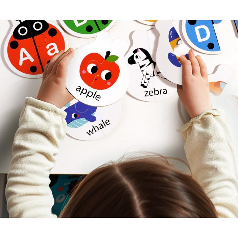 Enlightenment Alphabet Cognition Children Puzzle Early Education Animal Words Matching Card Pair Touch Board Game Toys