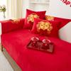 Red Happy Character Sofa Cover Wedding Happy Foreign Style Four Seasons Universal Type All-Inclusive Cover Cloth Towel Non-Slip Sofa Cushion