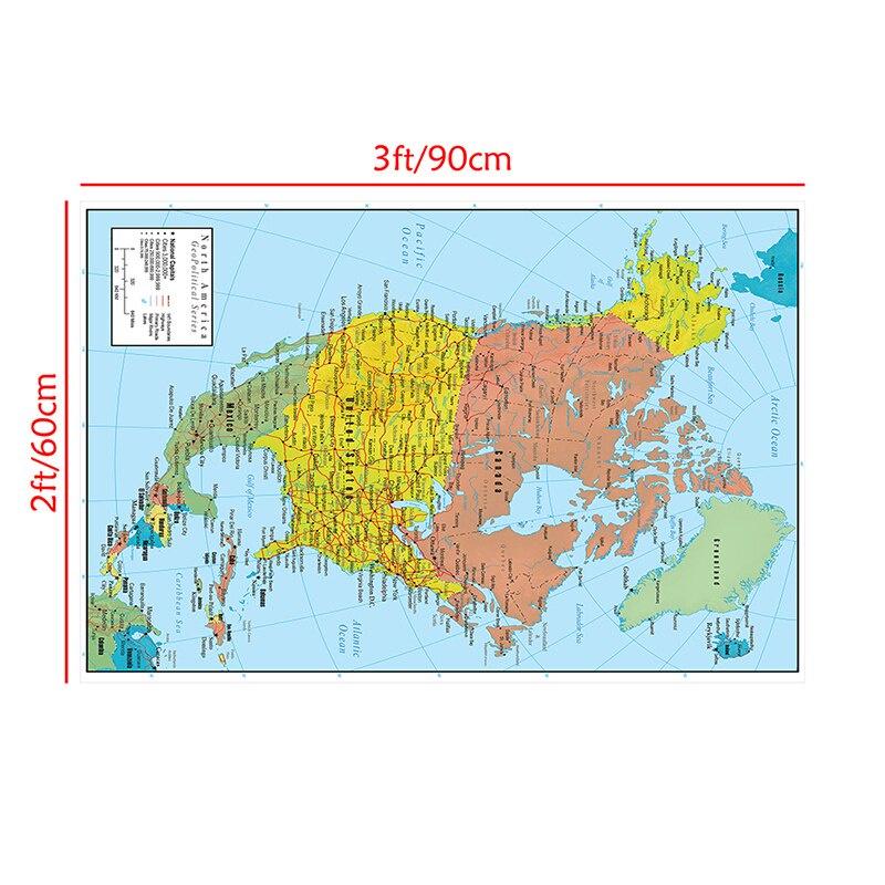 The North America Political Map Painting Home Decor Poster Wall Art Picture,Geographical Tools,Tourism/education Tools