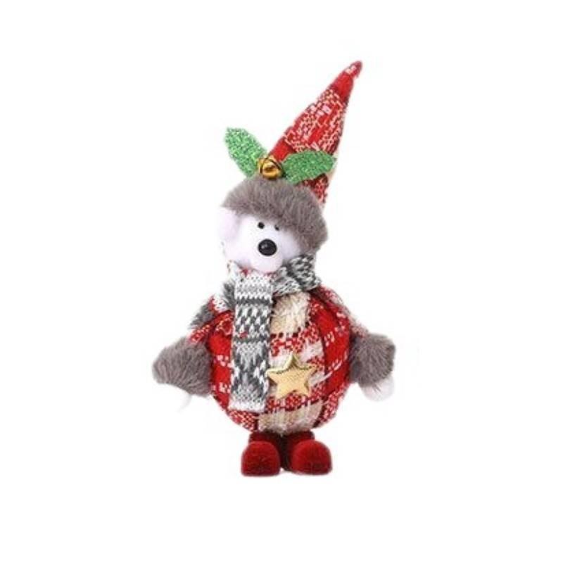Foam Fabric Christmas Santa Claus Figurine With Elk Snowman Doll Pendant For Holiday Decor