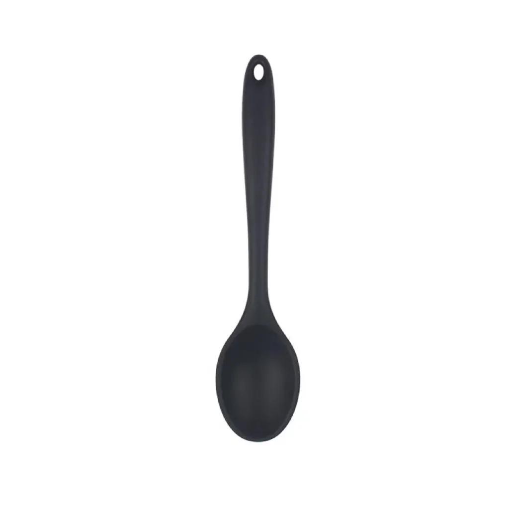 Silicone Integrated Tableware Heat Resistant Kitchen Spoons Nonstick Kitchen Mixing Flatware Kitchenware Soup Spoon Dining Bar