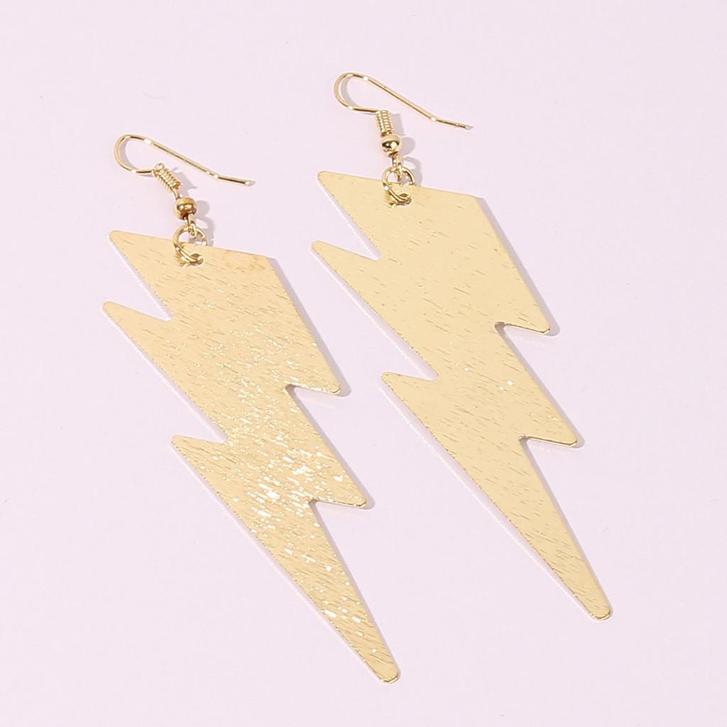 Metal Contemporary Earrings With Lightning Shape Design For Women Collection