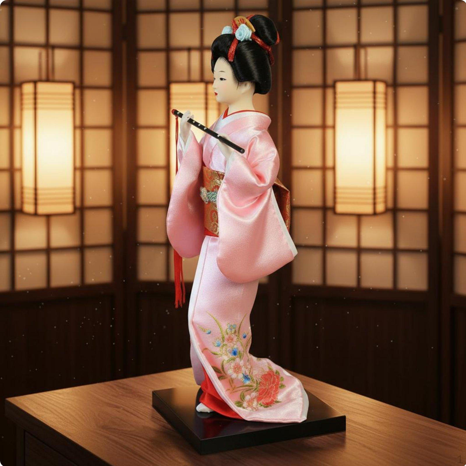 Japanese Geisha Doll Intricate Craftsmanship Traditional Figurine Collectible