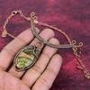 Unakite Gemstone Necklace Adjustable Chain Necklace Copper Wire Wrapped Jewelry