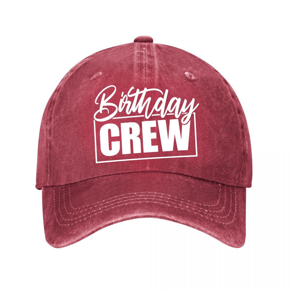 Vintage Birthday Crew Baseball Cap New Vintage Washed Cotton Baseball Cap Parent Kids Sun Hats Adjustable