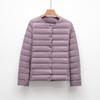 Lightweight Women's Short Crew Neck Down Jacket Liner Autumn Winter New Simple Warm Coat Solid Color Long Sleeve Down Inner Jacket