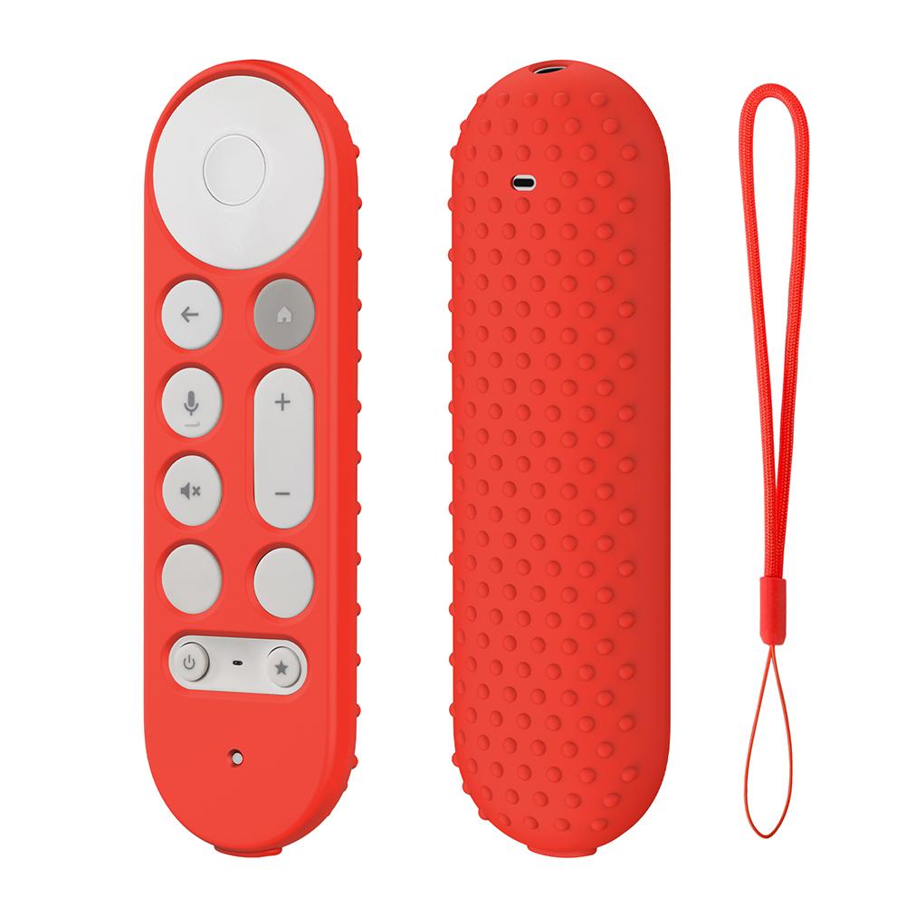 Silicone Remote Case with Lanyard Protective Controller Sleeve Skin Shockproof Remote Protective Case for Google TV Streamer 4K