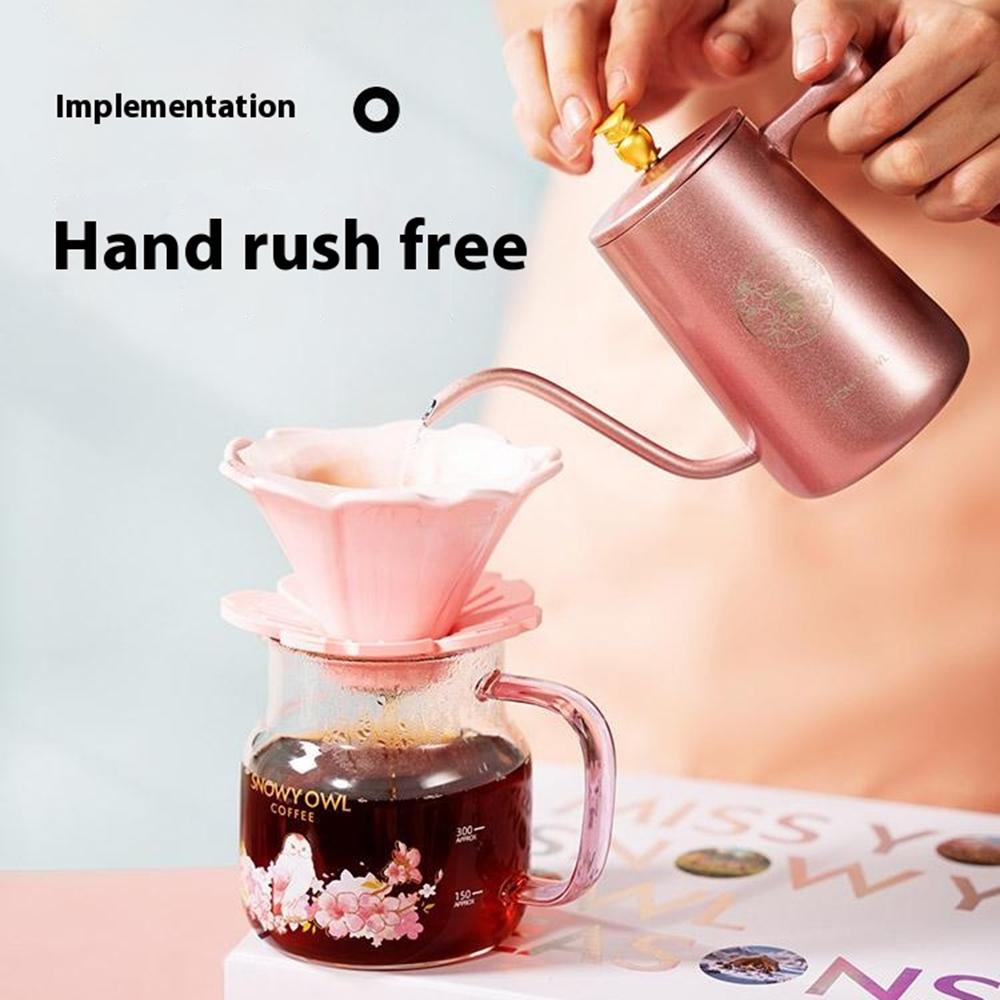 

SNOWY OWL 7Pcs Pour Over Coffee Set Hand Grinder Dripper Kettle Manual Brewing Kit (BPA Free,No FDA) Purple