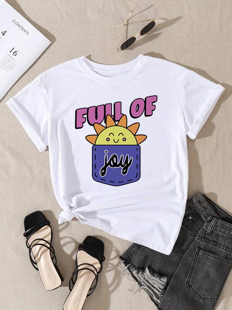 Women Fashion Print T-Shirt Girl Y2K Short Sleeve Tees Tops Kawaii 90S Sweetshirts Female Harajuku Graphic O-Neck T-Shirt