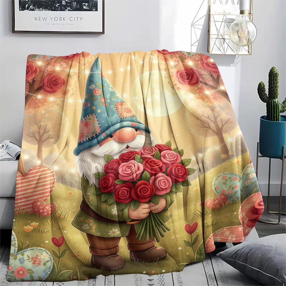 1 Stück Valentinstag Druck Flanelldecke, Hohe Qualität, Bequem für Alle Jahreszeiten, Heimdekoration, Perfekt für Weihnachten, Geburtstagsgeschenk